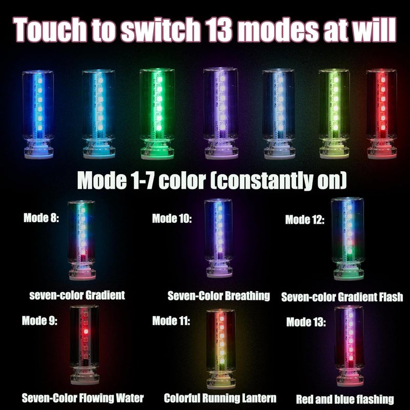 TXGSDXS car USB Night Light Bulb, 13 Color Changing Modes Portable Plug-in Retro Car Interior Ambient Lights, Led USB Light Camping, Party, Holiday Decoration, Bedroom, Desktop (3Pcs) - Image 2